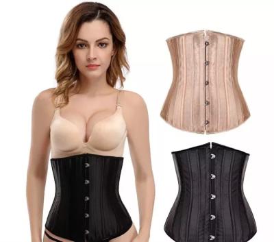 China Compression Strapless Hook 24 Steel Bone Waist Trainer Unique Ladies Tummy Wrap Waist Trimming Bandage Steel Bone Corset Tops for sale