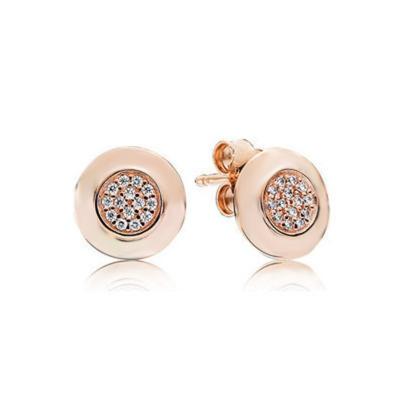 China Soft Round Diamond Earrings Women Wholesale Fashion CLASSIC S925 Sterling Silver Round Stud Earrings for sale