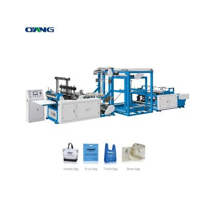 China Building material stores goods using full automatic non woven flat bag making machine, D-cut non woven bag making machine for sale