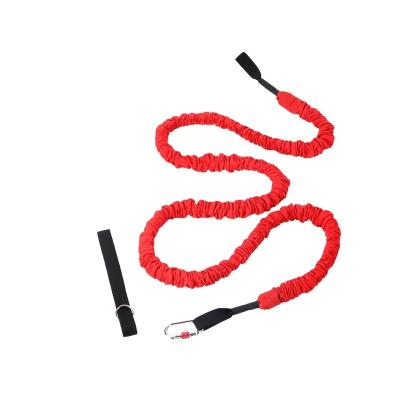 China Latex Speed ​​Resistance Bungee Exerciser Straps Latex Resistance Band With Carabiner Cloth Covered Hooks for sale