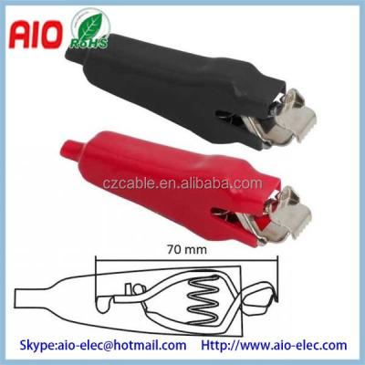 China Car Battery 70mm Crocodile 30A Alligator Test Leads Heavy Duty Clips Insulated for sale