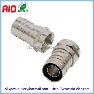 China RF F Type Modular Crimp MALE PLUGEnds Connectors For RG6/U Coax Coaxial Cable for sale