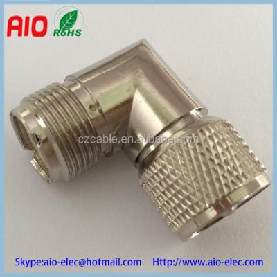 China UHF Right Angle 90 Degree UHF Male Plug To Female Plug Adapter RF Connector SO239 PL259 for sale