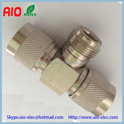 China Female RF T Tee N Type To Double Male Adapter RF Connector for sale