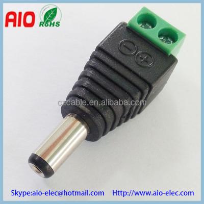 China Easy Power Wire 5.5*2.1/2.5mm DC Plug, BNC Male, RCA Plug Adapter Connector with TWO POST Terminals for CCTV and LED Cameras for sale