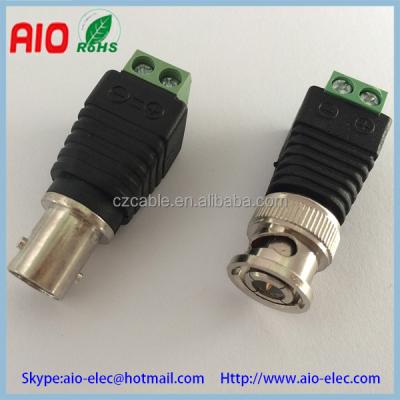 China Easy Power Wire BNC Male Plug And Female Jack Connector With Screw Terminals For CCTV And Led Cameras for sale