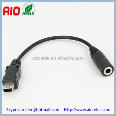 China Projector A type mini 5pin USB 2.0 male plug to 4C 3.5mm female jack cable for HI-FI for sale