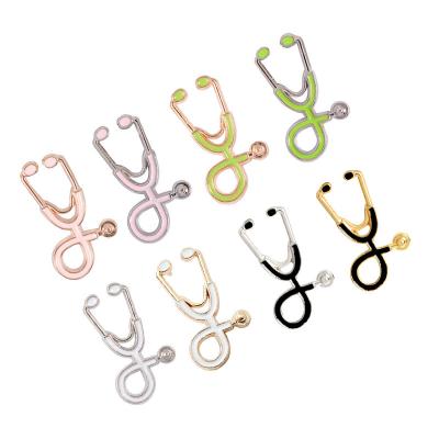 China USA Bulk Custom Healthcare Lapel Pin Badge Metal Doctor Stethoscope Nurse Nursing Enamel Pin for sale