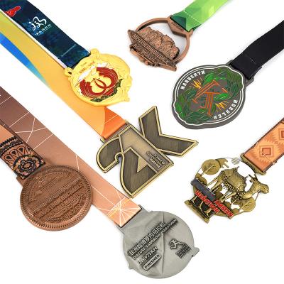 China Custom Finisher Medallion USA Design Enamel 3d Logo Metal Medallion Marathon Running Sport Zinc Alloy Medal for sale