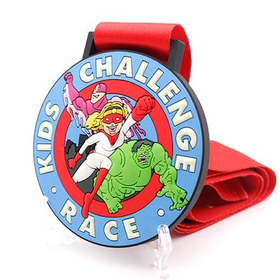 China USA Customized Silicone Rubber Kids Running Medallion Winner Sport Custom PVC Medal No moq for sale