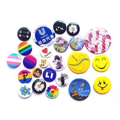 China wholesale empty custom 3D Metal Tin Round 32mm 44mm 58mm Badge Logo Tinplate Sublimation Button Pin for sale