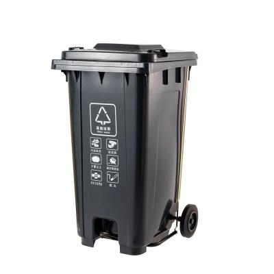 China New Style Viable Multiple Plastic Trash Can Custom Outdoor Plastic Trash Can Pedal 120L Trash Can With Lid for sale