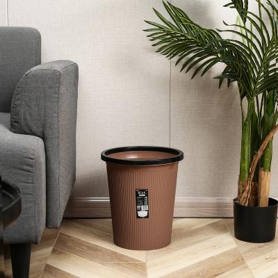 China Modern Design Sustainable Wholesale Plastic Trash Can Thickened Round Toilet Trash Can for sale