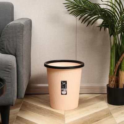 China Modern Design Sustainable Wholesale Plastic Trash Can Thickened Round Toilet Trash Can for sale