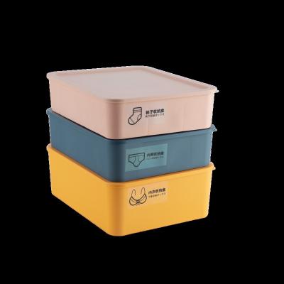 China Viable promotional sale plastic storage box with lid underwear socks custom color storage box for sale