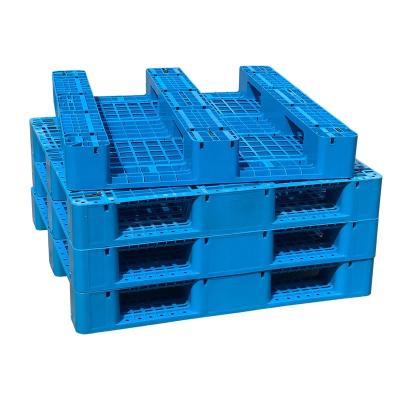 China Heavy Duty Warehouse Shelf Load Rack Pallet Hoop Euro Single Faced Plastic Pallet 1200*800 Mm Reinforced Stackable Pallet 3 Steel Bars Inside for sale