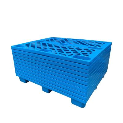 China Single Faced Wholesales 1300*1100MM HDPE Grid Nine Feet 4-Way Light Plastic Warehouse Pallet Blue Stackable Storage Pallet for sale