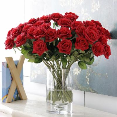 China Real Touch Rose Flowers JUXIN Wholesale Artificial Flowers High Quality Real Touch Single White Roses For Home Decor for sale