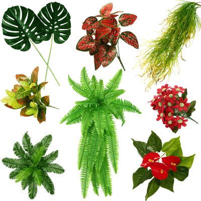 China Durable Artificial Leaves Grass Accessories For Artificial Green Plant Wall for sale