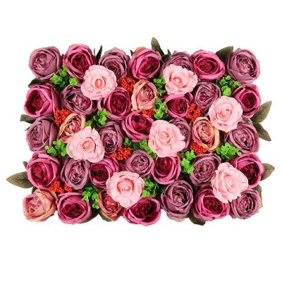 China YANXIN Fashion 40*60cm Wedding Backdrop Wholesale Rose Panels Ombre Flower Wall For Event Decoration for sale