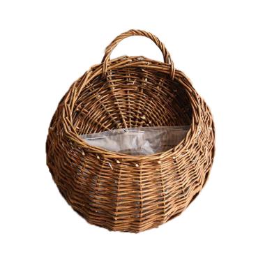 China Small Modern Straw Woven Flower Basket Florist Pot Art Arranging Device Factory Wholesale Crafts for sale