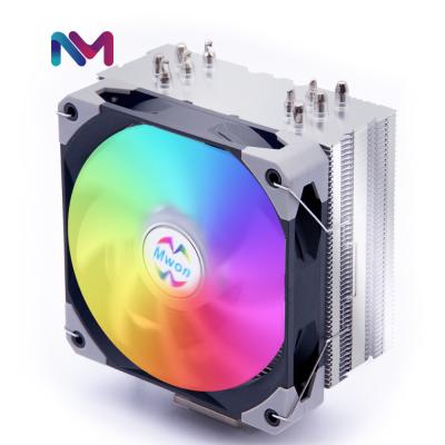 China CPU Mwon 5 heatpipe touch RGB cpu fan copper cooler for computer 15 lights 12cm new design 120mm argb cpu cooler for sale