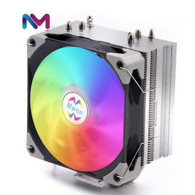 China Cooler Computer Case Mwon 4 Heatpipe Cooler OEM ODM RGB CPU Cooler Computer ARGB PC CPU Cooler for sale