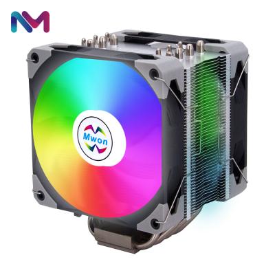 China MWON 6 processor heatpipe cpu cooler MW-T120-06-02A 2 fans for sale