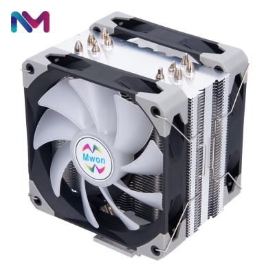 China Brass computer case MWON 5 heatpipe two touch cpu cooler 2 fans for sale