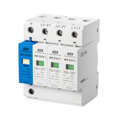 China UL94 V-0 WR-D20 10/20kA Lightning Arrester Power NEP Graphic Terminal Surge Protector Electrical AC SPD for sale