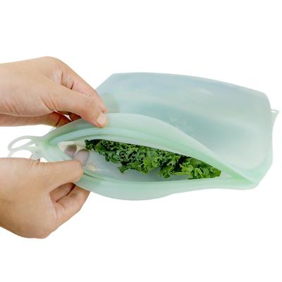 China Sustainable Eco Friendly Cosmetic Waterproof Reusable Silicone Bag Sealer Ziplock Bag For Food for sale