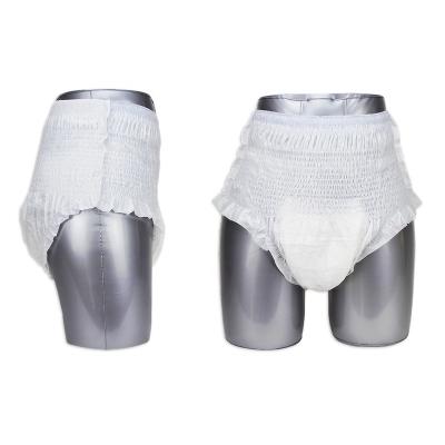 China OEM ODM Adult Woven Fabric Incontinence Pants Adult Diaper Printed Thick Comfortable Panty Type Non Pull Up for sale