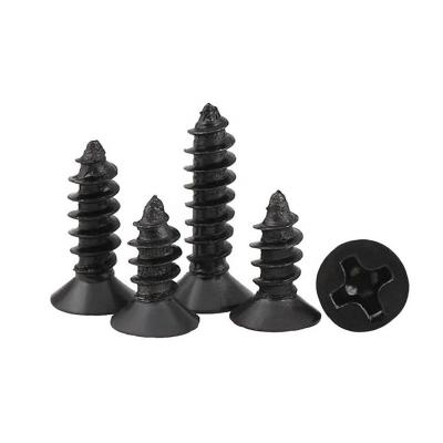 China Carbon Steel Black Head DIN 7982 Furniture Self Tapping Screws CSK For Furniture for sale