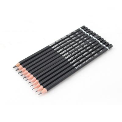 China Professional Drawing Pencil HB 2H 3H B2B 3B 4B 5B 6B 8B 10B 12B Art Stationery Supplies Sketch Pencil Black Sketch Pencil for sale