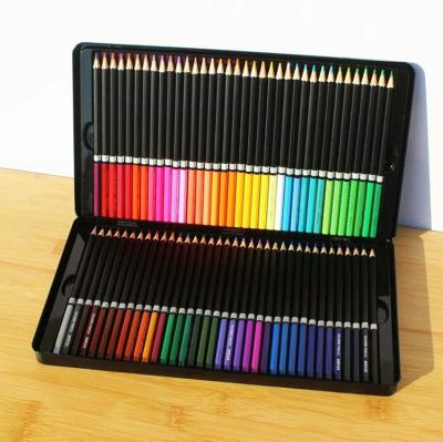 China Art 72colors Watercolor Painting Pencil Premium Non-Toxic Professional Black Wood Colored Pencil Set for sale