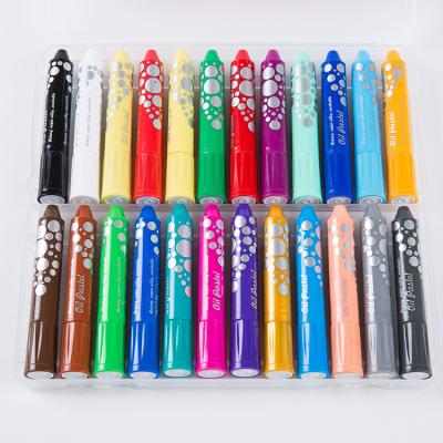 China 18 Pcs Water Soluble Colorful Crayon Set In Plastic Box Wax Crayon For Kids for sale