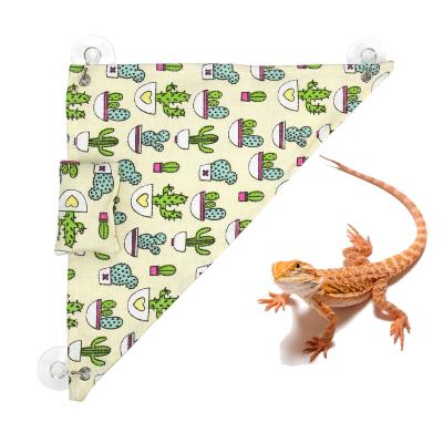 China Chinese Durable Breathable Canvas Fabric Triangular Shape Precise Lizard Suture Hammock With Cactus Pattern for sale