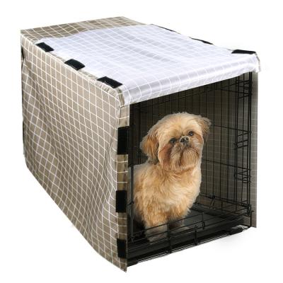 China Durable Sunproof Snowdefence Dog Crate Breathable Hot Sale Waterproof Dustproof Windproof Cover With Hook And Loop Tags for sale