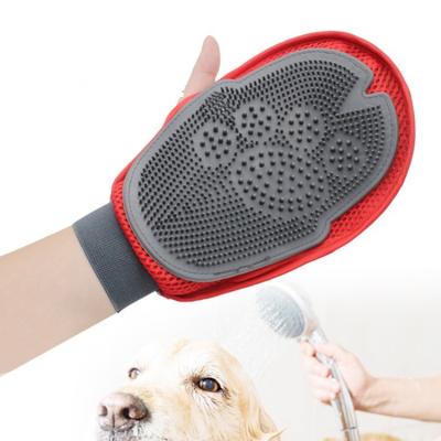 China Viable Silicone Pet Cat Dog Bath Grooming Hair Remover Glove Brush for sale