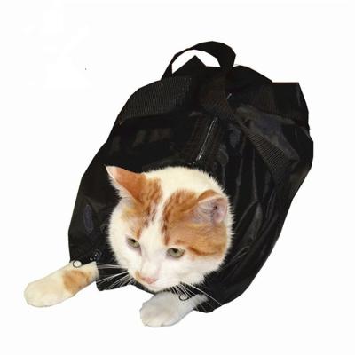 China Durable Heavy Duty Mesh Pet Cat Restraint Grooming Bag With Strong Handles For Bathing Cleaning for sale