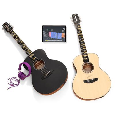 China Mahogany Office 30 Day Pay 36 Inch Poputar Smart Acoustic Electric Guitar 6 String All Solid Acoustic Bass Guitar Learning With Smart APP for sale