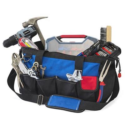 China 18 Inch Mouth Shoulder Tote Storage Caddy Electrical New Heavy Duty Narrow Top Wide Tool Bag for sale