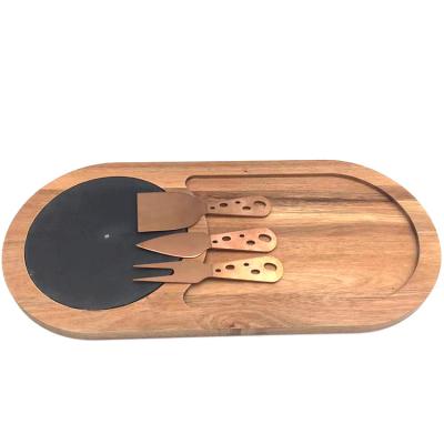 China Popular Hot Selling Wholesale Acacia Wood Cheese Board Cheese Board Viable Set for sale