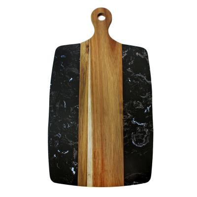 China New High Quality Multifunctional Viable With Handle SLATE Cheese Board Marble Log Splice Kitchen Tools Kitchen Cheese Board Black for sale