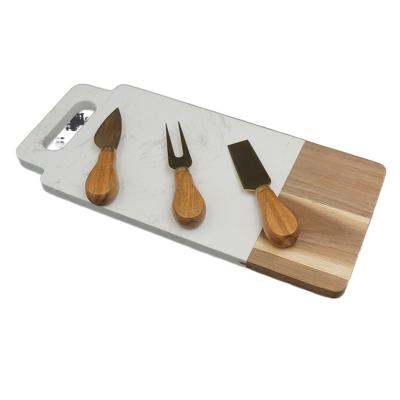 China 2022 Sustainable Home Marble and Kitchen Acacia Wood Cutting Cutting Board Blocks with Handle for sale