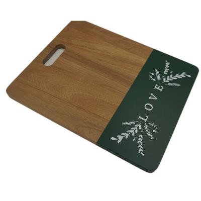 China Sustainable Hot Selling Double Sided Amazon Acacia Wood Wooden Cutting Board Cheese Serving Board With Handle for sale