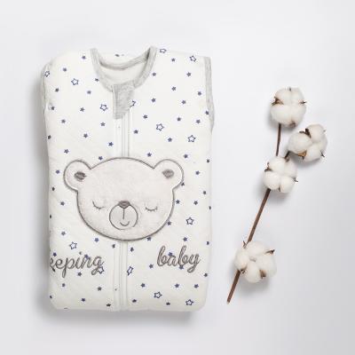 China Breathable 100% Polyester Winter Baby Jacquard Knitted Newborn Sleeping Bag With Detachable Sleeves for sale