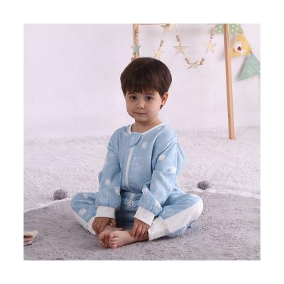 China 70%Bamboo 30% cotton high sales 70% 30% cotton muslin fabric baby blue bamboo animal romper for sale