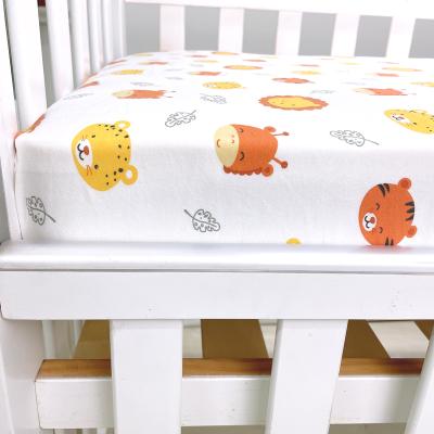 China Factory Custom Anti-Pull 0-36 Months Full-Season Baby Bedding Crib Sheet White Red-Brown for sale