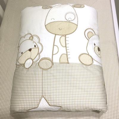 China Anti-Pull Brown Quilting Newborn European And American Style Baby Boy Crib Bedding Set for sale